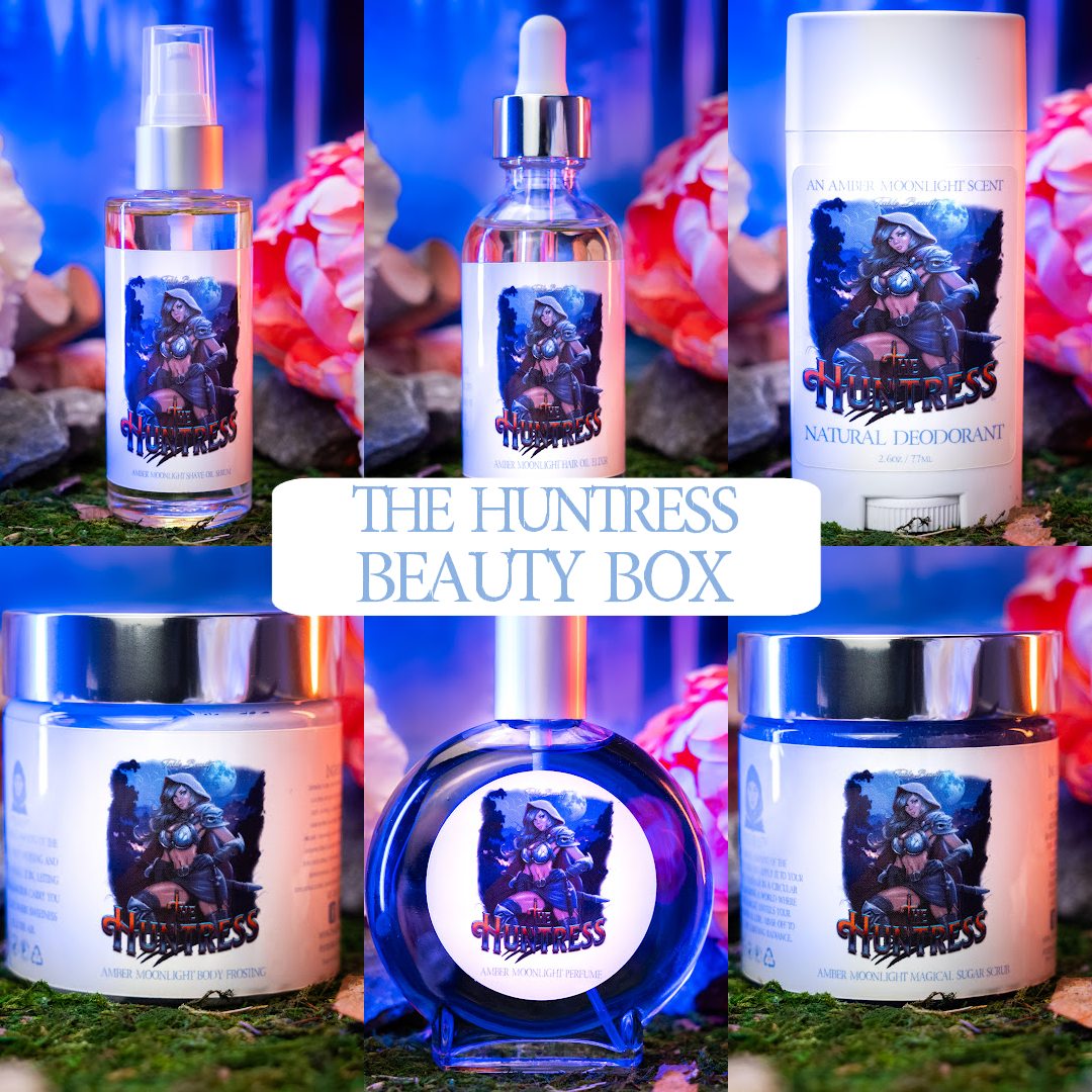 The Huntress - Beauty Box - Gleaming Amber, Pink Prosecco, Moonlight Peonies, and Amaretto Creme