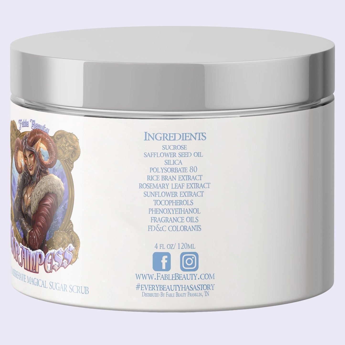 Krampess - Magical Sugar Scrub - Dark Evergreens, Winter Berries, Icy Musk, Snow Covered Peaches