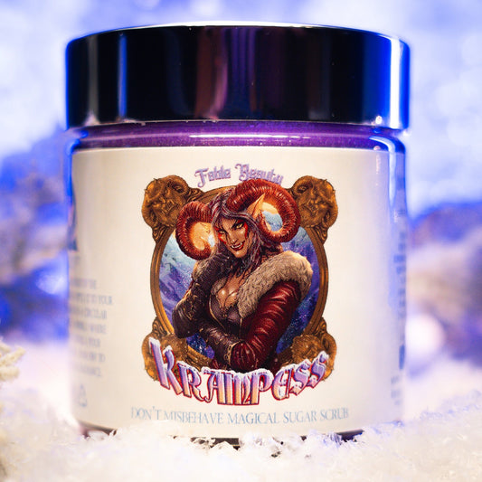 Krampess - Magical Sugar Scrub - Dark Evergreens, Winter Berries, Icy Musk, Snow Covered Peaches