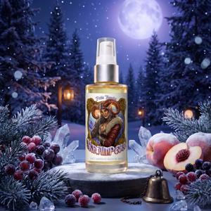 Krampess - Shave Oil Serum - Dark Evergreens, Winter Berries, Snow Covered Peaches