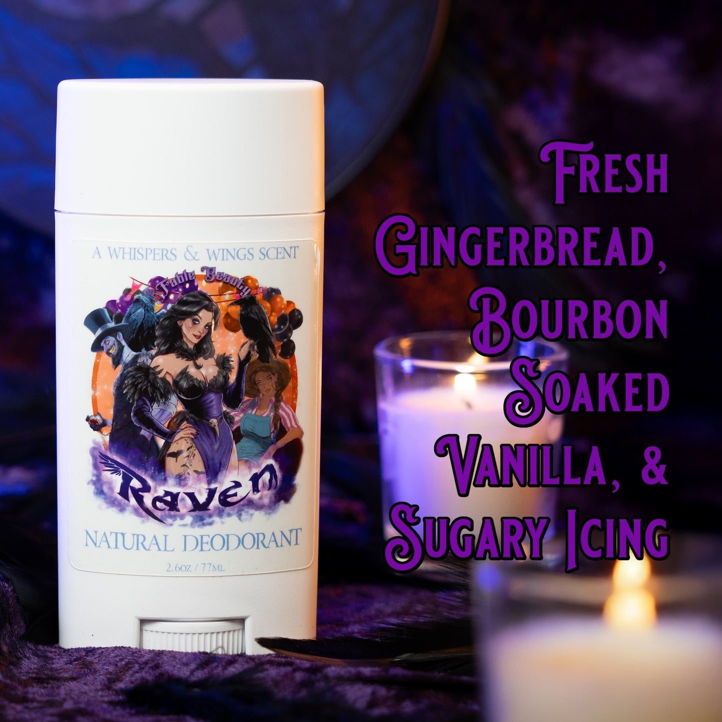 Raven - Natural Deodorant - Fresh Gingerbread, Bourbon Soaked Vanilla, Sugary Icing
