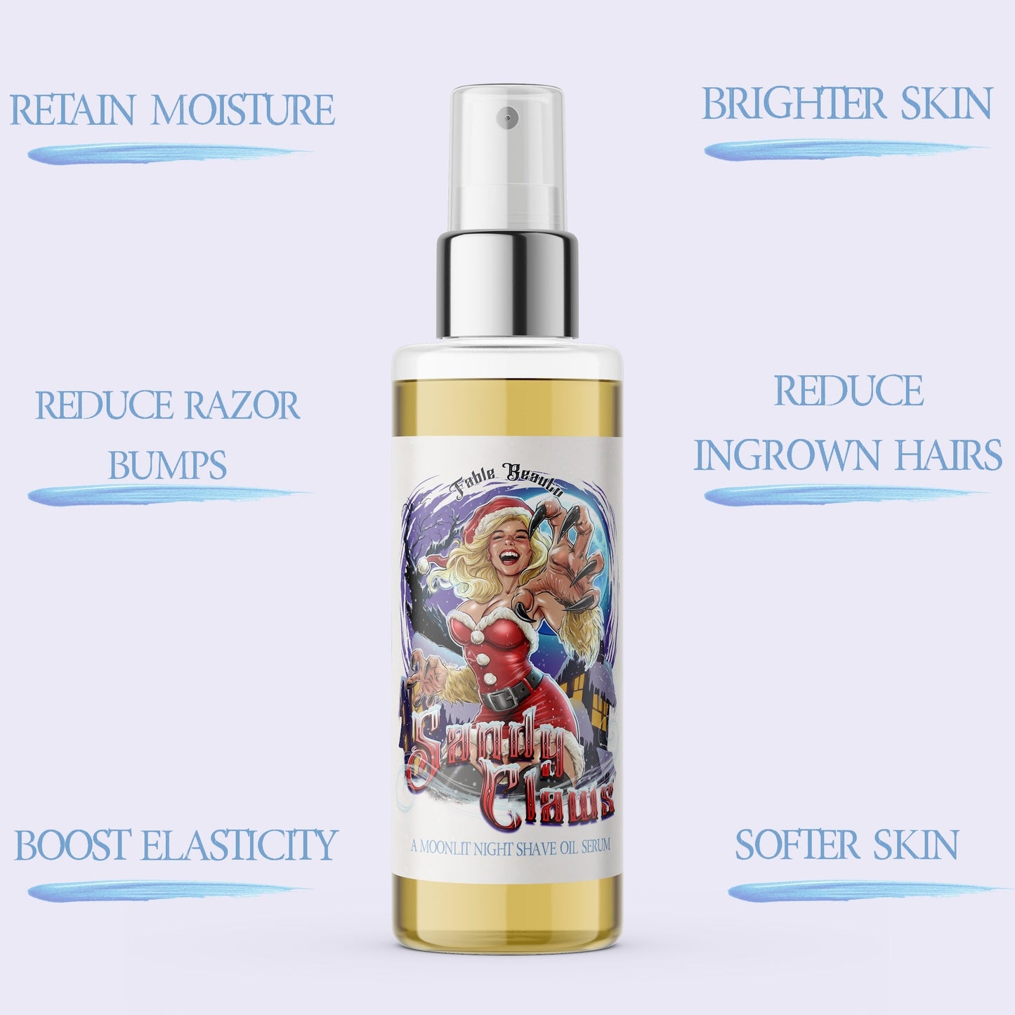 Sandy Claws - Shave Oil Serum - Warm Pumpkin Spice, Creamy Peppermint, Cozy Warm Vanilla