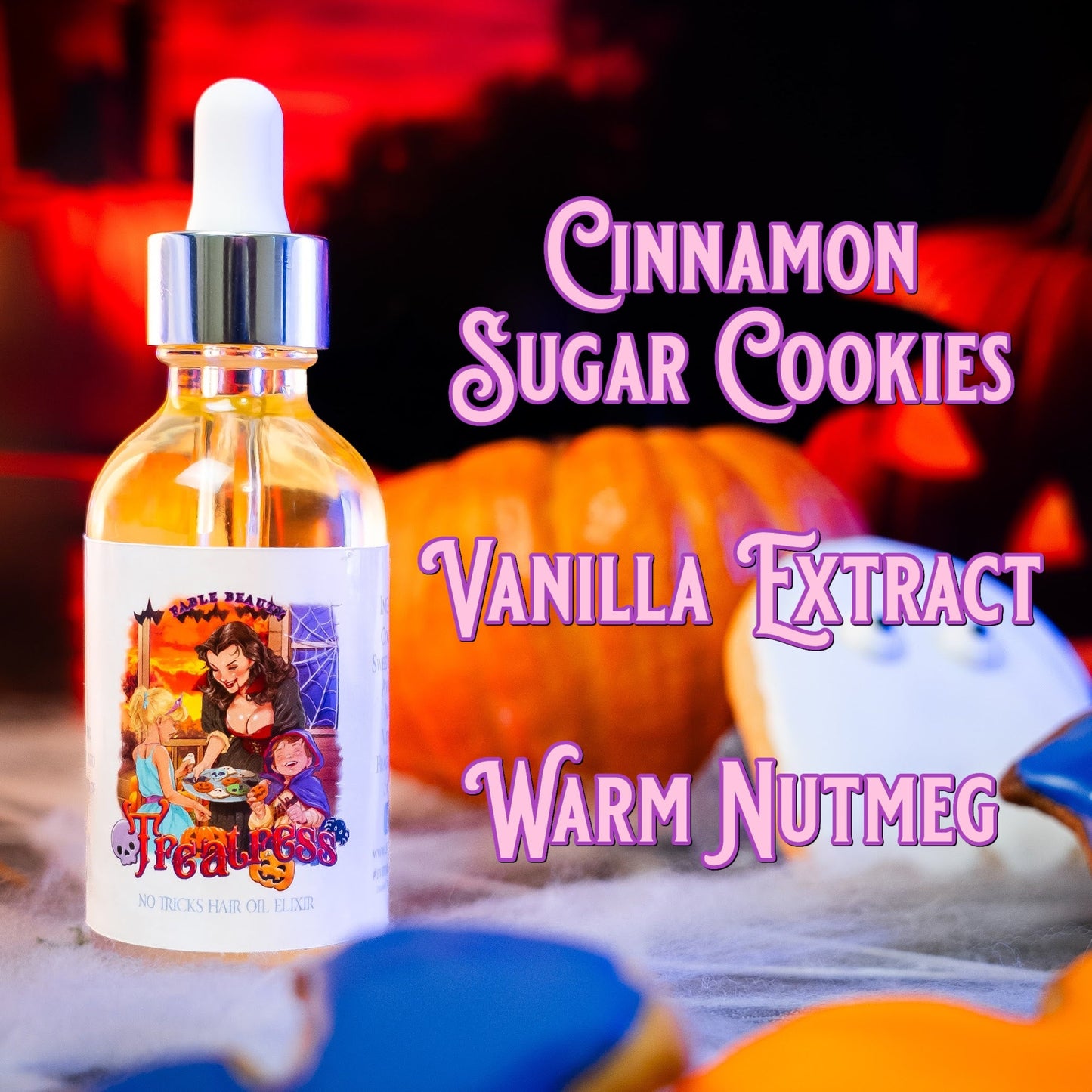 Treatress - Hair Oil Elixir - Cinnamon Sugar Cookies, Vanilla Extract, Warm Nutmeg