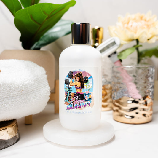 The Gym Bunny Flirty & Fit body wash for a post-workout shower