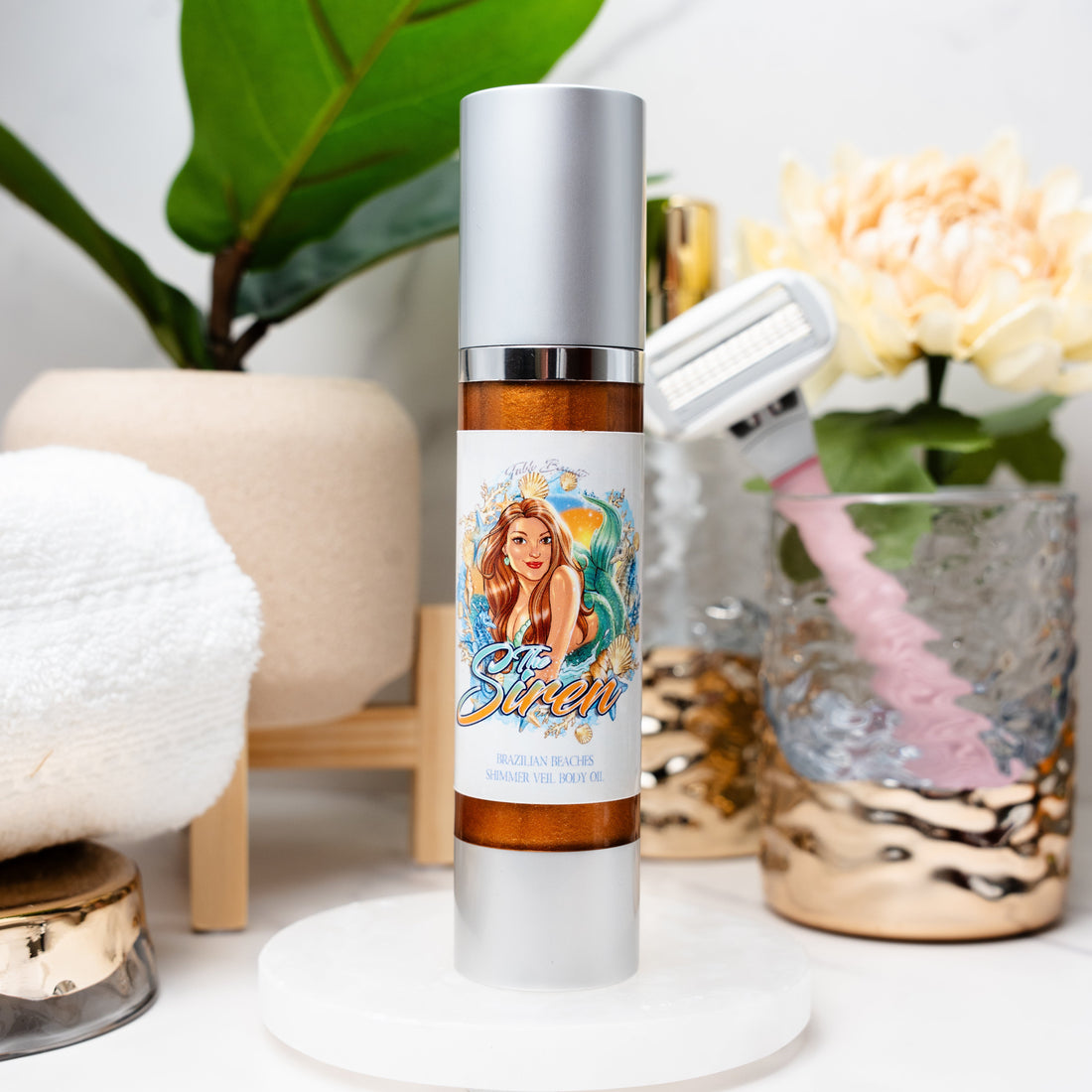 The Siren Shimmer Veil Body Oil by Fable Beauty