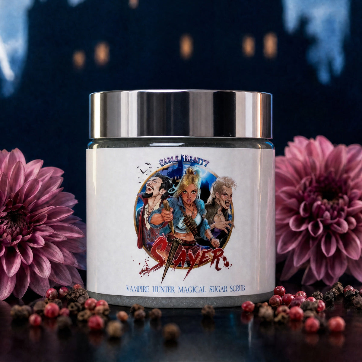Slayer - Magical Sugar Scrub - Blood-Kissed Dahlia, Piercing Pink Pepper, Decadent Almond Cream