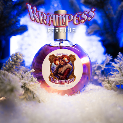 Krampess - Perfume - Dark Evergreens, Winter Berries, Icy Musk, Snow Covered Peaches