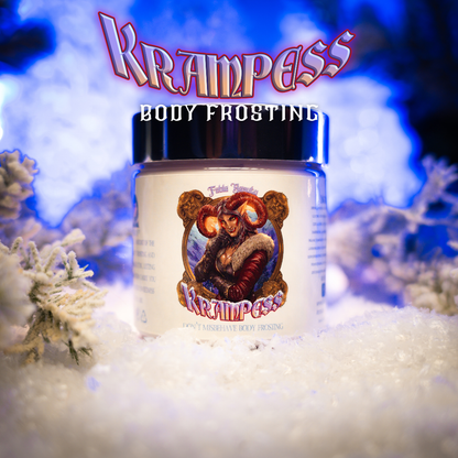 Krampess - Body Frosting - Dark Evergreens, Winter Berries, Icy Musk, Snow Covered Peaches