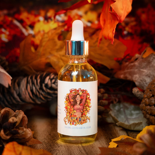 Autumn - Hair Oil Elixir - Cinnamon Apples, Fallen Leaves, Orange Peel
