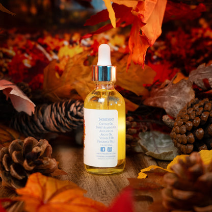 Autumn - Hair Oil Elixir - Cinnamon Apples, Fallen Leaves, Orange Peel