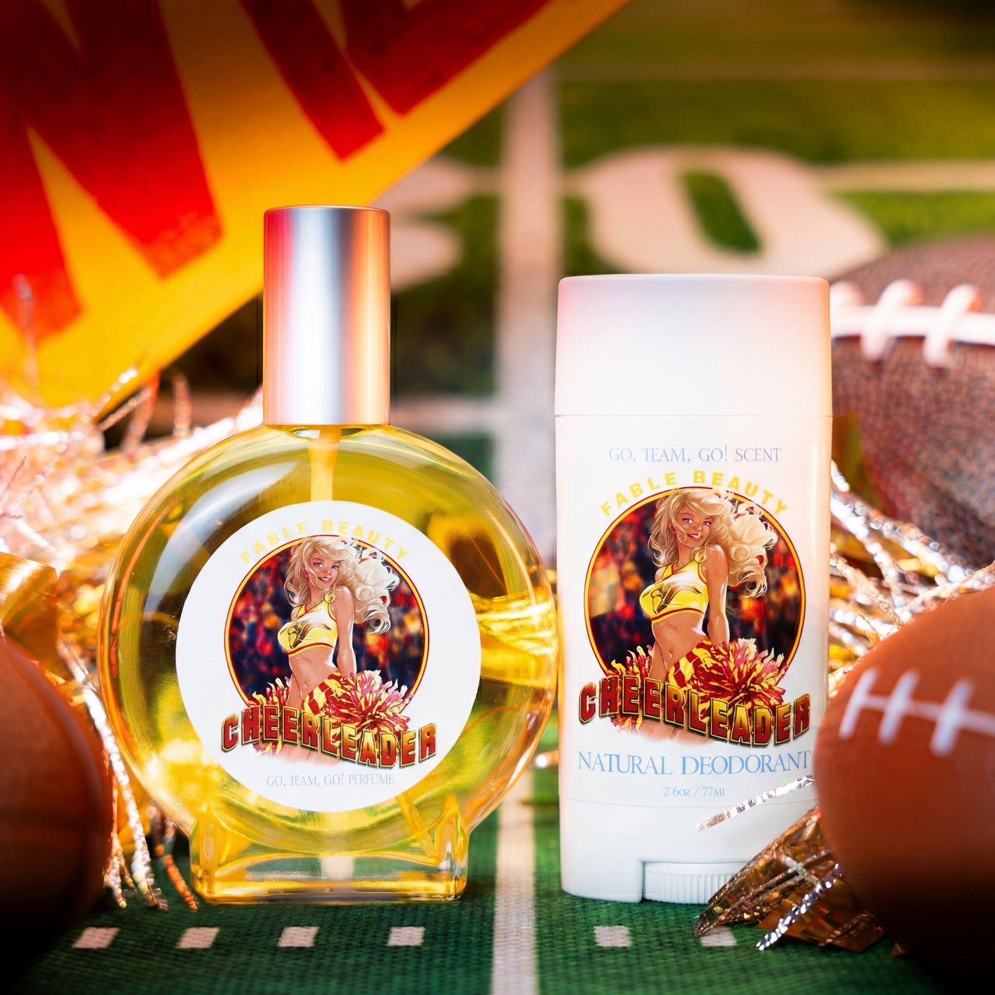The Cheerleader - Fragrance & Function Duo - Juicy Mandarin, Honeysuckle Buds, and Gentle Sandalwood