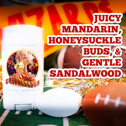 The Cheerleader - Natural Deodorant - Juicy Mandarin, Honeysuckle Buds, and Gentle Sandalwood
