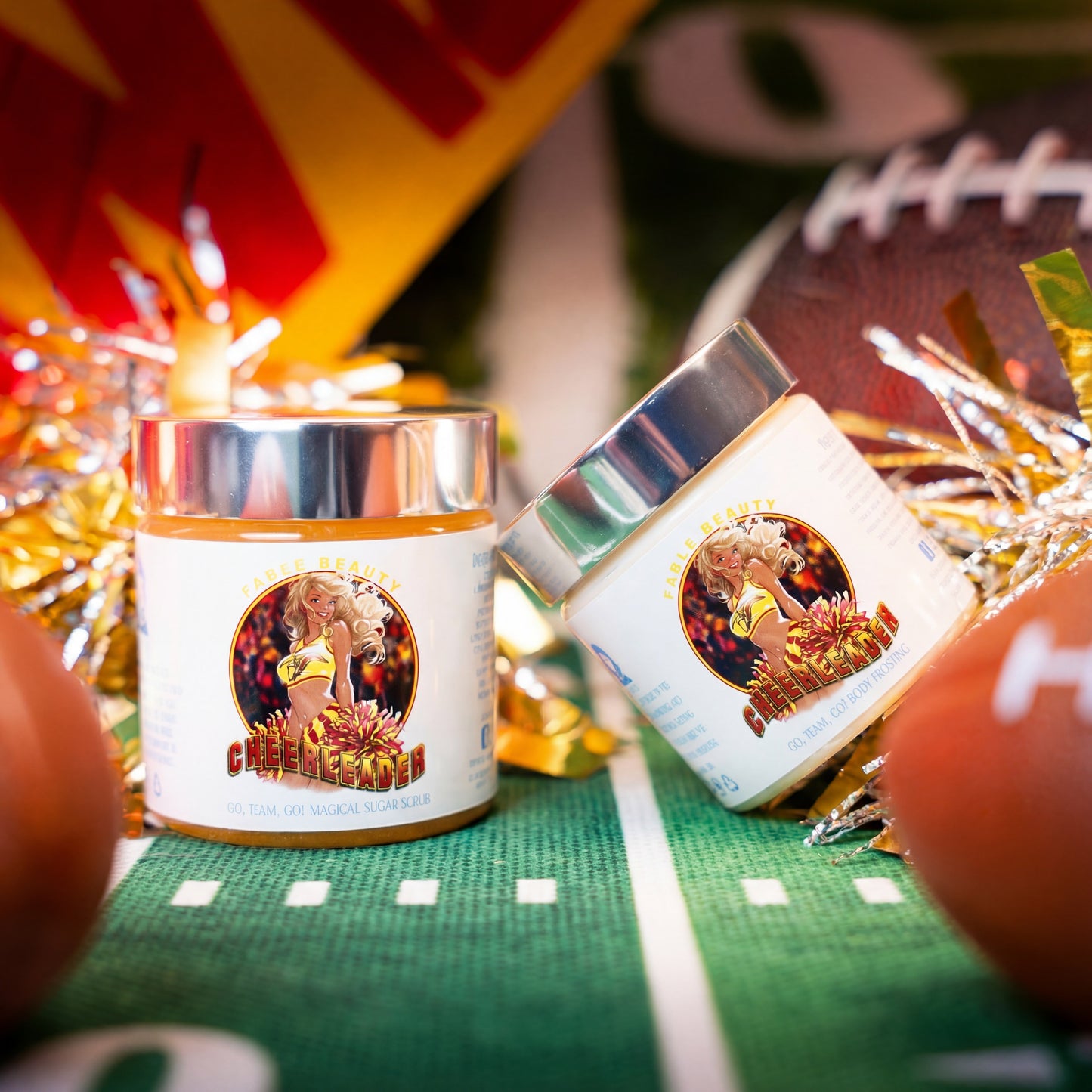 The Cheerleader - Polish & Pamper Duo - Juicy Mandarin, Honeysuckle Buds, and Gentle Sandalwood