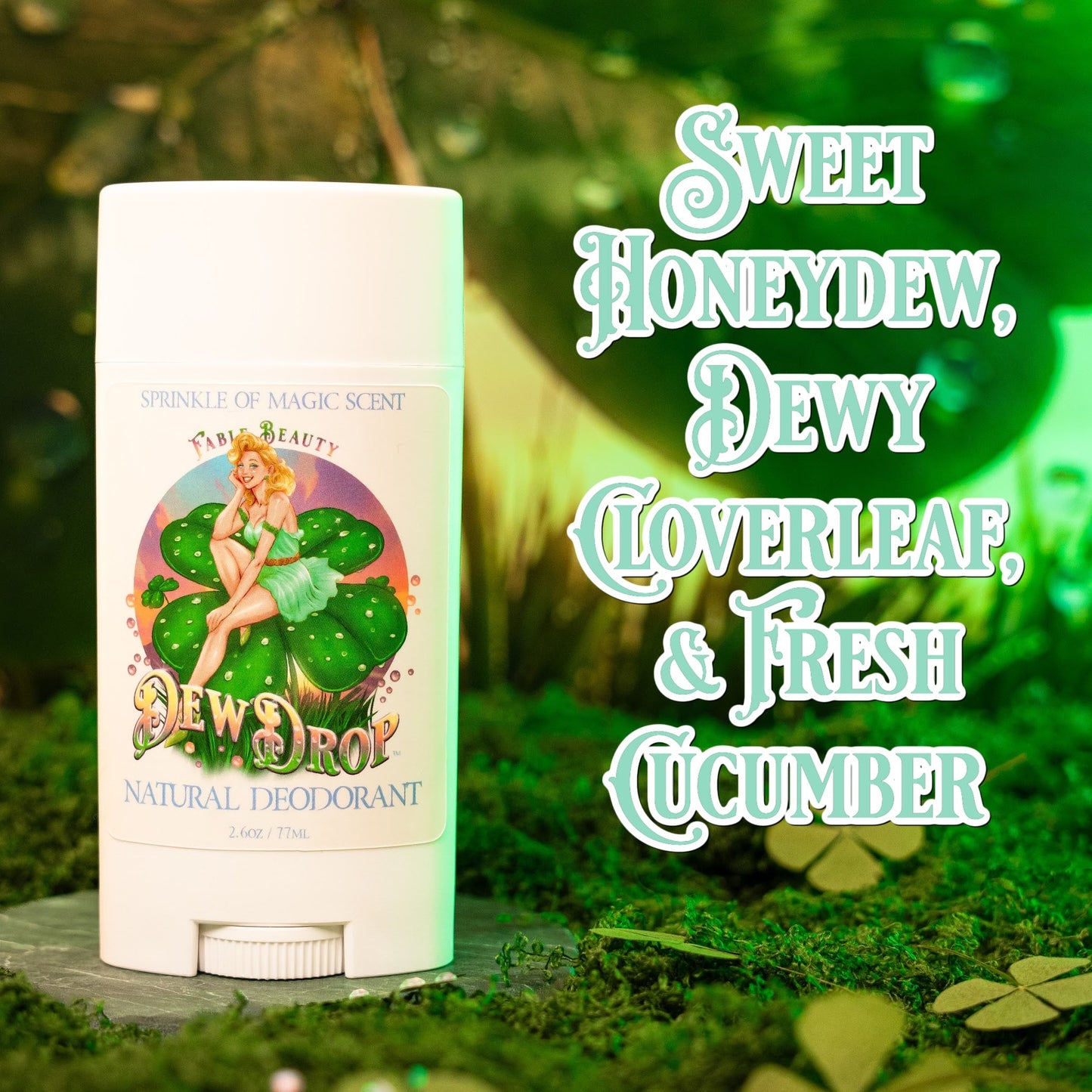 Dewdrop - Natural Deodorant - Sweet Honeydew, Dewy Cloverleaf, Fresh Cucumber