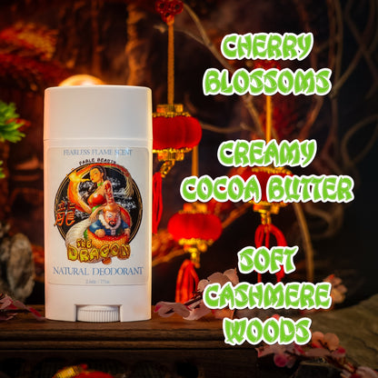 The Dragon - Natural Deodorant - Cherry Blossoms, Creamy Cocoa Butter, Cashmere Woods