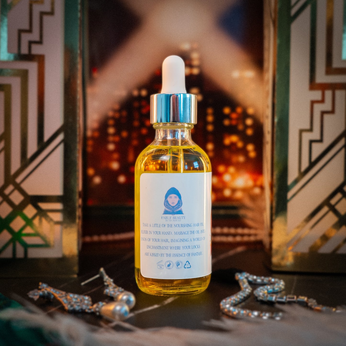 Flapper - Hair Oil Elixir - Golden Mimosa Fizz, Rouge Raspberries, Satin Vanilla Cream
