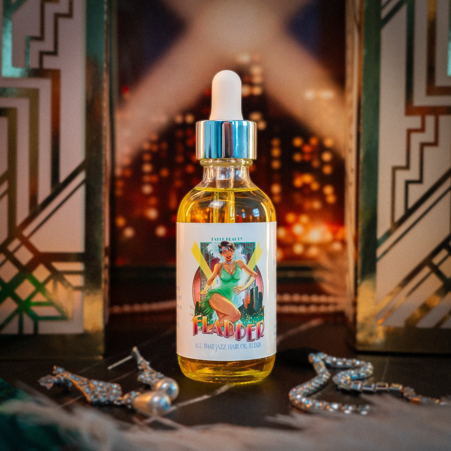Flapper - Hair Oil Elixir - Golden Mimosa Fizz, Rouge Raspberries, Satin Vanilla Cream