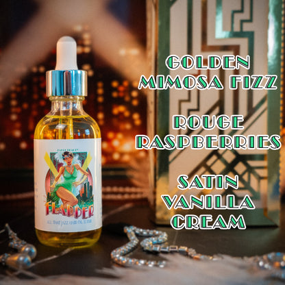 Flapper - Hair Oil Elixir - Golden Mimosa Fizz, Rouge Raspberries, Satin Vanilla Cream