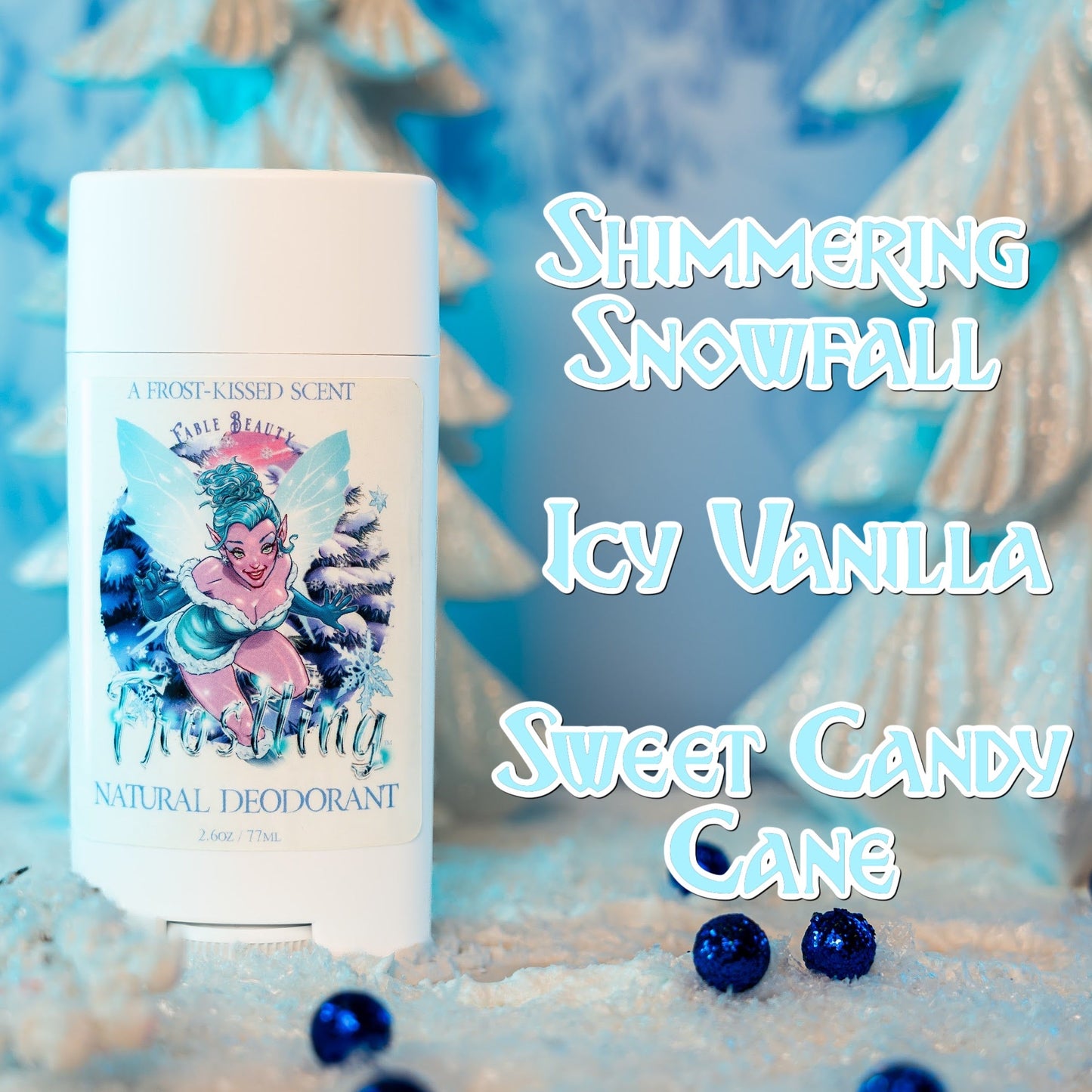 Frostling - Natural Deodorant - Shimmering Snowfall, Icy Vanilla, Sweet Candy Cane