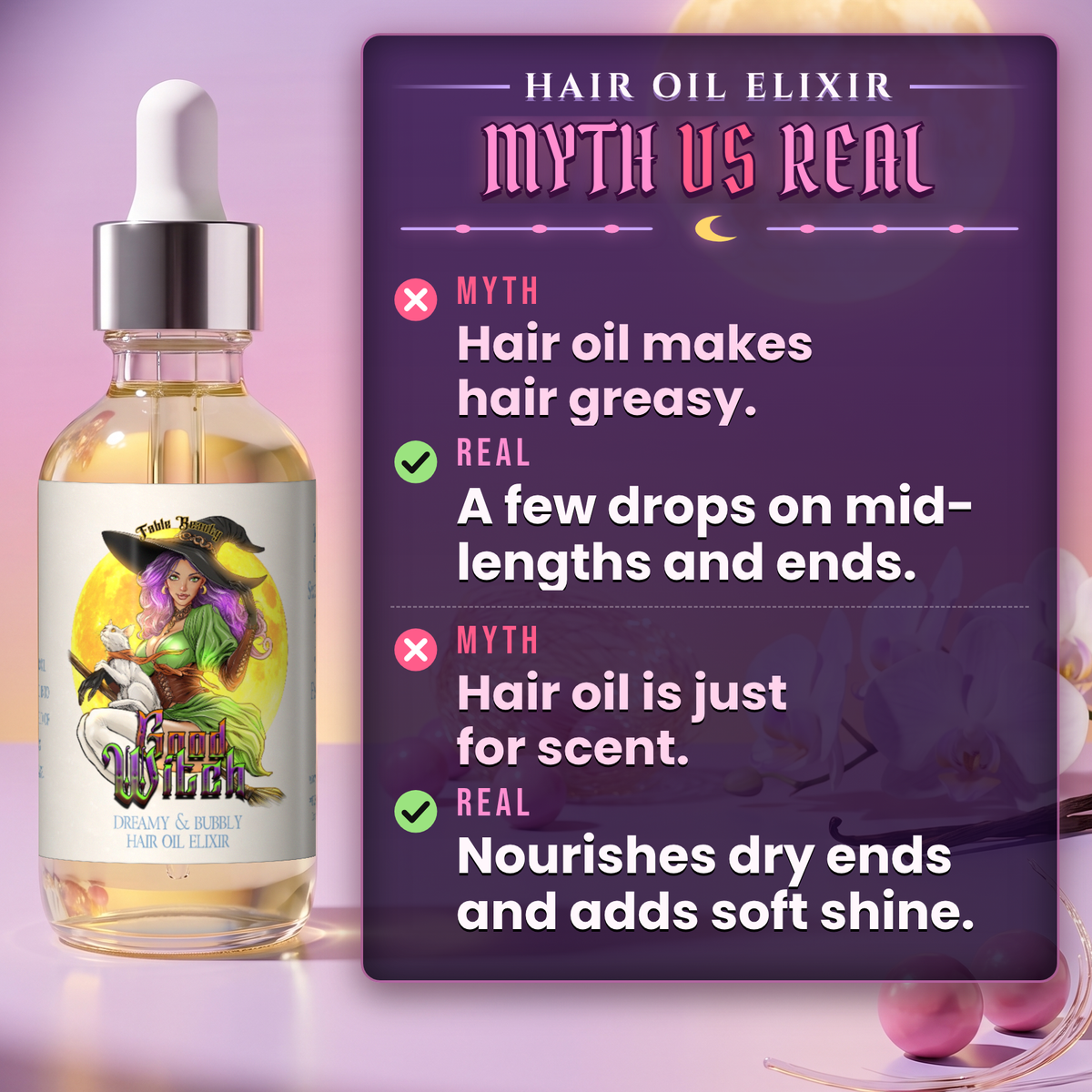 Good Witch - Hair Oil Elixir - Pink Bubblegum, Spun Sugar, Vanilla Orchid