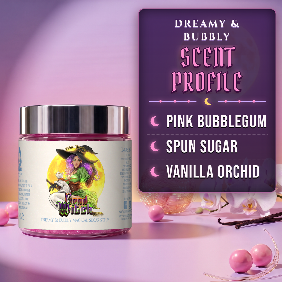 Good Witch - Magical Sugar Scrub - Pink Bubblegum, Spun Sugar, Vanilla Orchid