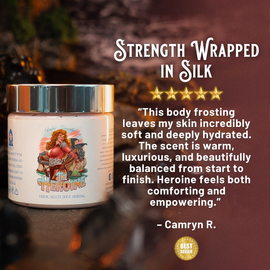 The Heroine - Body Frosting - Golden Vanilla Peach, Smoky Leather, Cashmere Musk