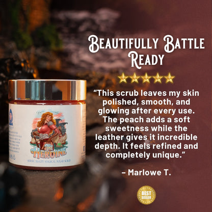 The Heroine - Magical Sugar Scrub - Golden Vanilla Peach, Smoky Leather, Cashmere Musk