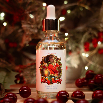 Holly Berry - Hair Oil Elixir - Mistletoe, Warm Nutmeg, & Spiced Berries