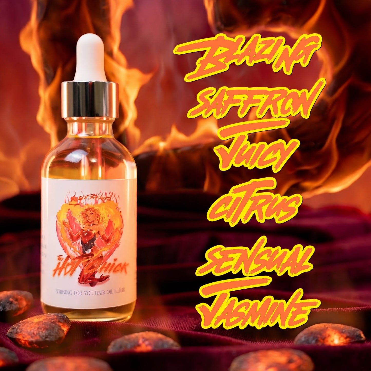 The Hot Chick - Hair Oil Elixir - Blazing Saffron, Juicy Citrus, Sensual Jasmine