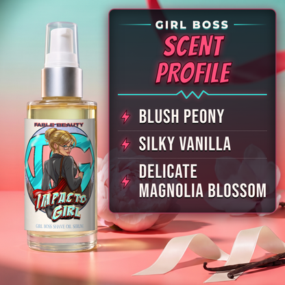 Impacto Girl - Shave Oil Serum - Blush Peony, Silky Vanilla, Delicate Magnolia Blossom