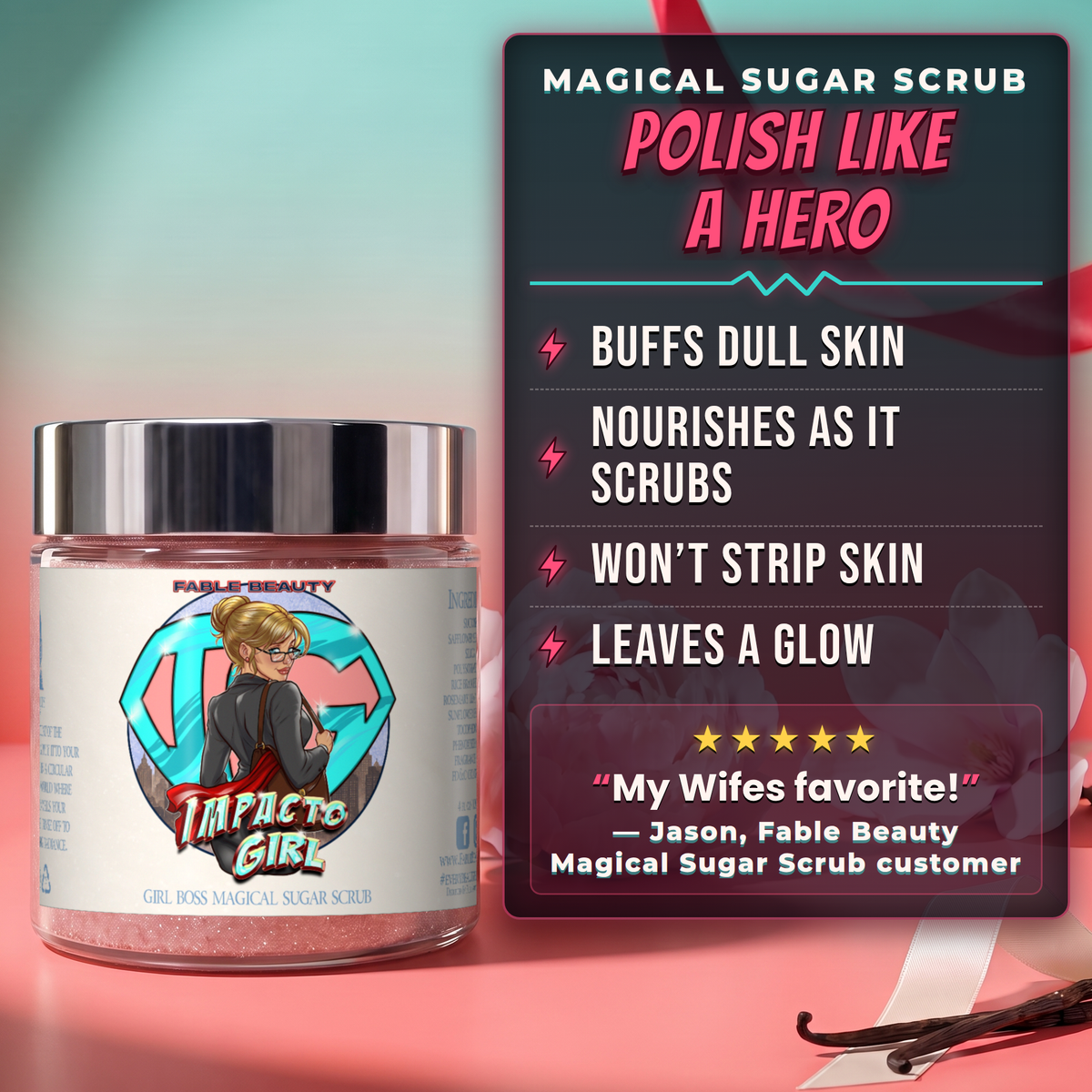 Impacto Girl - Magical Sugar Scrub - Blush Peony, Silky Vanilla, Delicate Magnolia Blossom