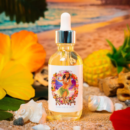 Kona - Hair Oil Elixir - Sun-Kissed Coffee Beans, Bamboo Coconut Breeze, Silky Almond Cream