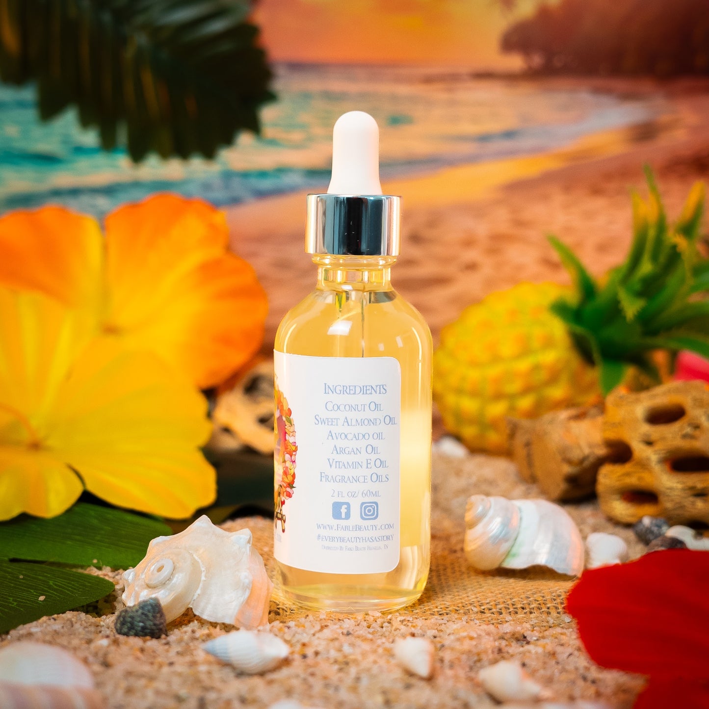 Kona - Hair Oil Elixir - Sun-Kissed Coffee Beans, Bamboo Coconut Breeze, Silky Almond Cream