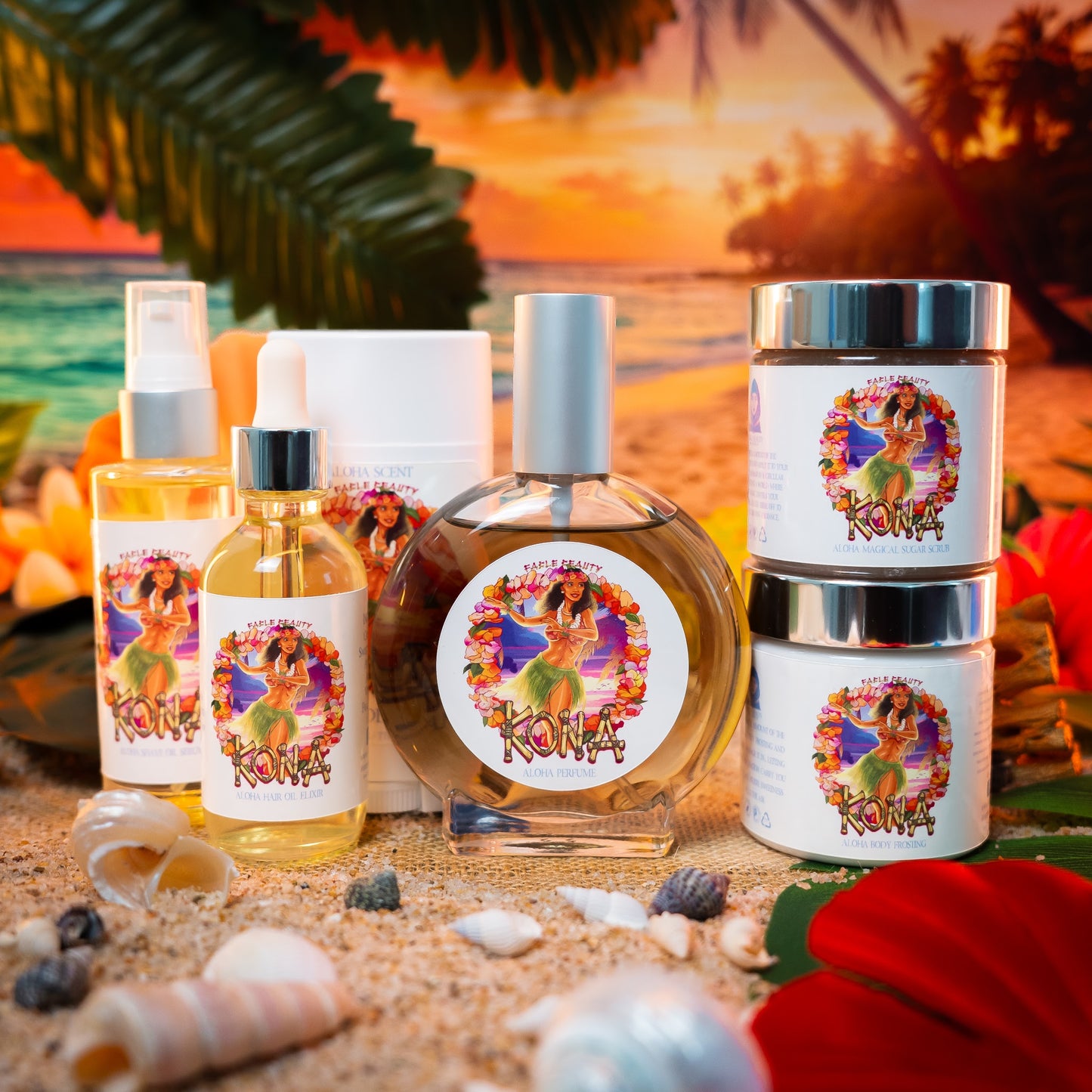Kona - Beauty Box - Sun-Kissed Coffee Beans, Bamboo Coconut Breeze, Silky Almond Cream