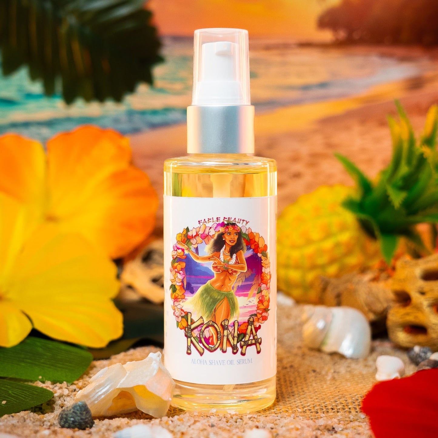 Kona - Shave Oil Serum - Sun-Kissed Coffee Beans, Bamboo Coconut Breeze, Silky Almond Cream