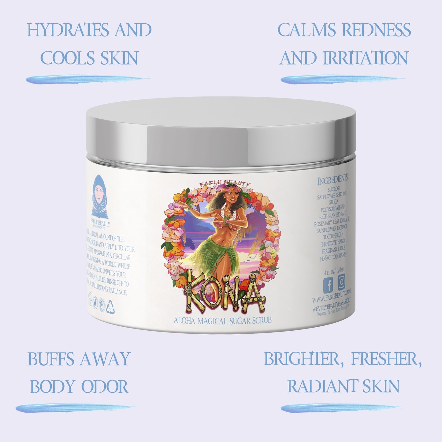 Kona - Magical Sugar Scrub - Sun-Kissed Coffee Beans, Bamboo Coconut Breeze, Silky Almond Cream