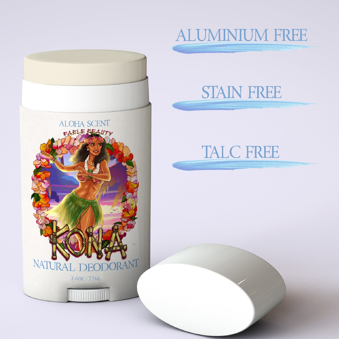 Kona - Natural Deodorant - Sun-Kissed Coffee Beans, Bamboo Coconut Breeze, Silky Almond Cream