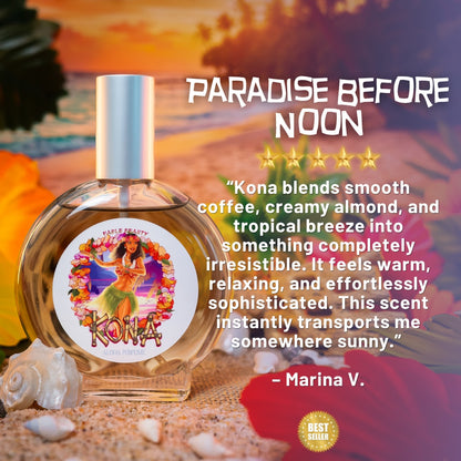 Kona - Perfume - Sun-Kissed Coffee Beans, Bamboo Coconut Breeze, Silky Almond Cream
