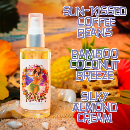 Kona - Shave Oil Serum - Sun-Kissed Coffee Beans, Bamboo Coconut Breeze, Silky Almond Cream
