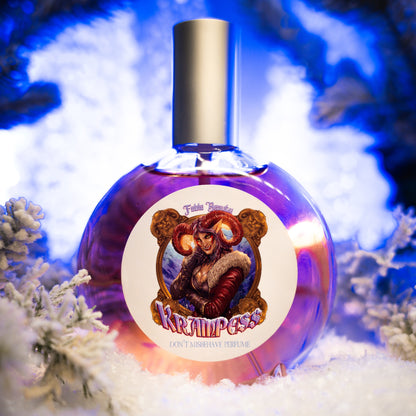 Krampess - Perfume - Dark Evergreens, Winter Berries, Icy Musk, Snow Covered Peaches