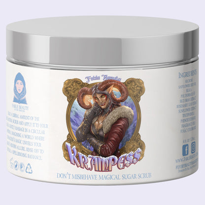 Krampess - Magical Sugar Scrub - Dark Evergreens, Winter Berries, Icy Musk, Snow Covered Peaches