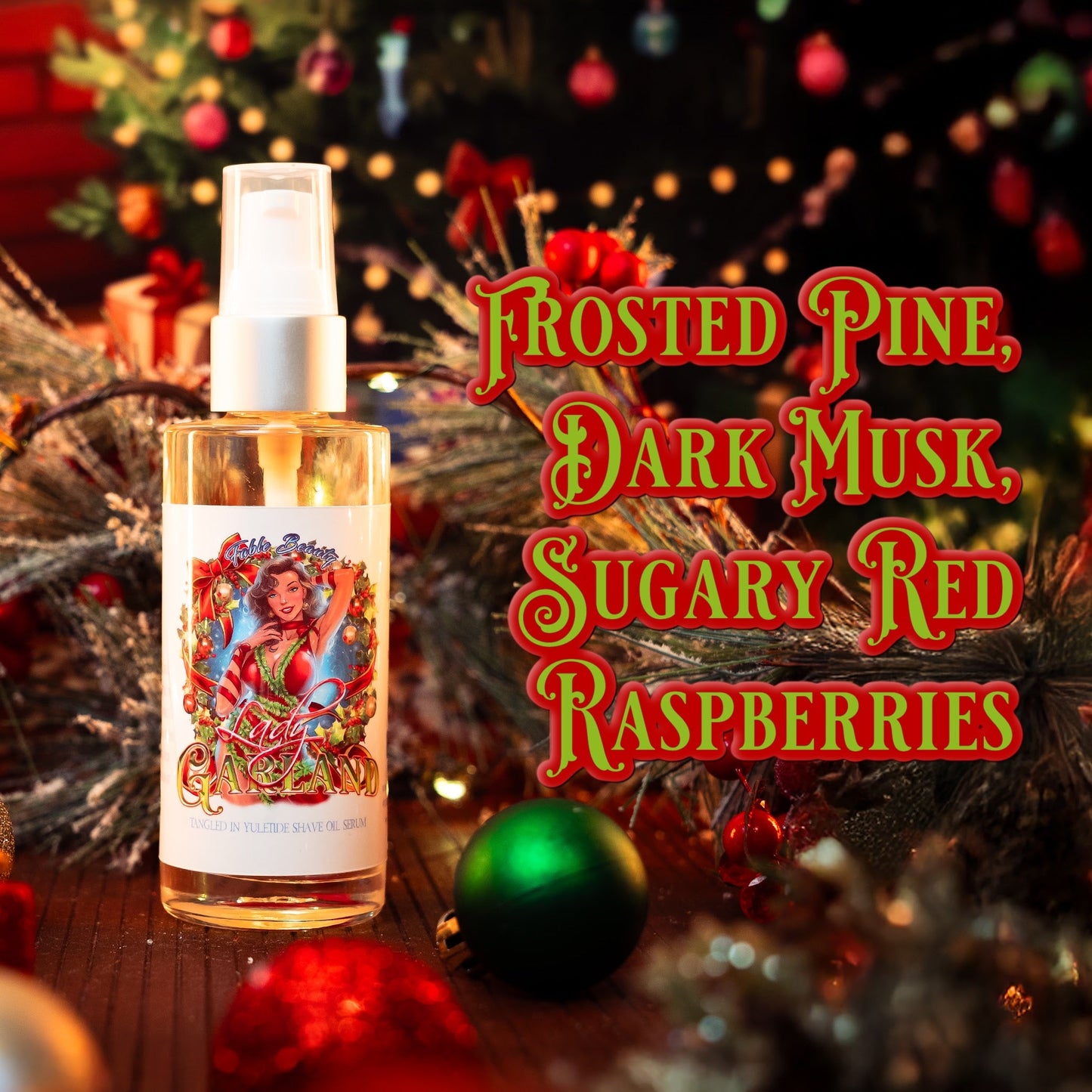 Lady Garland - Shave Oil Serum - Frosted Pine & Sugary Red Raspberries