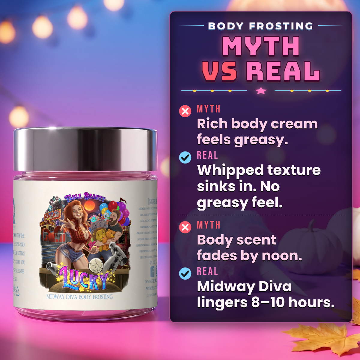 Lucky - Body Frosting - Spun Cotton Candy, White Pumpkin, Soft Maple