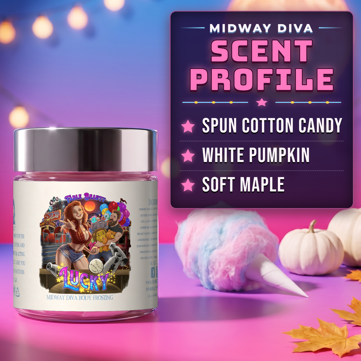 Lucky - Body Frosting - Spun Cotton Candy, White Pumpkin, Soft Maple