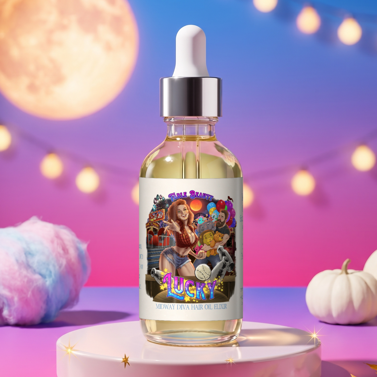 Lucky - Hair Oil Elixir - Spun Cotton Candy, White Pumpkin, Soft Maple