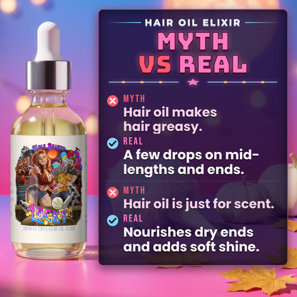 Lucky - Hair Oil Elixir - Spun Cotton Candy, White Pumpkin, Soft Maple