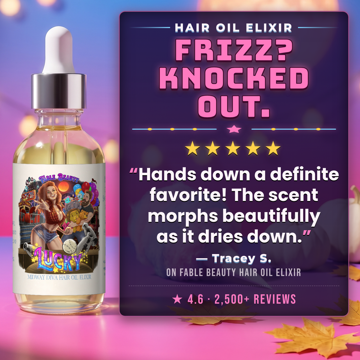 Lucky - Hair Oil Elixir - Spun Cotton Candy, White Pumpkin, Soft Maple