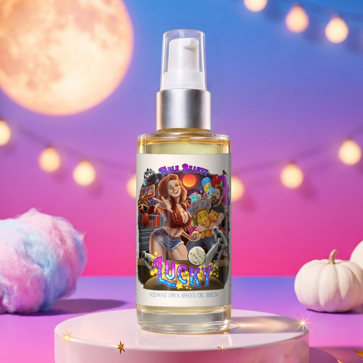 Lucky - Shave Oil Serum - Spun Cotton Candy, White Pumpkin, Soft Maple