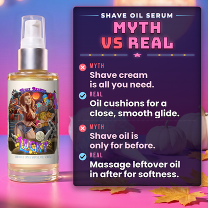 Lucky - Shave Oil Serum - Spun Cotton Candy, White Pumpkin, Soft Maple