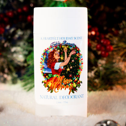 Miss Merry - Natural Deodorant - Apple Spice, Cranberry Marmalade, Cozy Christmas Tree